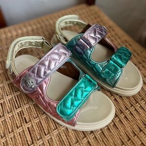Kurt Geiger London Mini Orson Kids Metallic Platform Sandals Rainbow Size Kids 4
